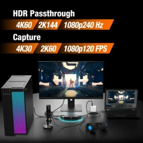 J5Create 4K Game Capture Station čierna / Capture stanica / 2x HDMI / USB-C / hliníkové telo (JVA14-N)