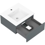 MEXEN/S - Rivel kúpeľňová skrinka 50 cm s umývadlom Otis, 1 šuplík, reliéf, grafit mat/biela mat 91A20-05023-1-BF66-W18M01