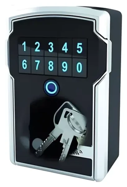Master Lock 5441EURD strieborno-čierna / Bezpečnostná schránka na kľúče / Bluetooth / kódová klávesnica / IP55 (5441EURD)