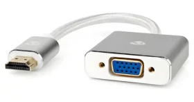 Nedis Profigold adaptér HDMI-VGA strieborný / Adaptér / hliníkové púzdro / audio jack 3,5 mm / 20 cm (CCTB34900AL02)