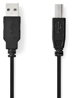Nedis USB 2.0 kábel USB-A - USB-B čierna 0,5 m / Kábel USB / 480 Mbps / 10 W / Poniklovaný (CCGL60100BK05)