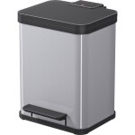 Hailo Öko duo plus M 6222200 odpadkový kôš, 18 l, ocelový plech, (d x š x v) 320 x 320 x 430 mm, svetlosivá, s pedálovým otváraním, 1 ks; 6222200