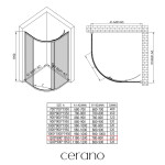 CERANO - Sprchový kout Solero L/P - 6 mm - čtvrtkruh - R550 - chrom, transparentní sklo - 120x80x195 CER-802390
