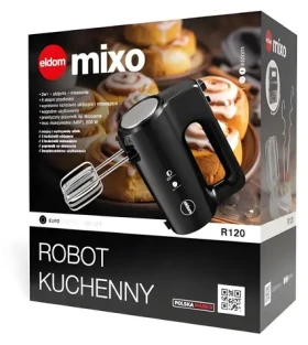 Eldom R120 čierna / Ručný šľahač / 5 rýchlostí / hnetacie háky / turbo (R120)