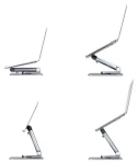 StarTech Teleskopický stojan na notebook strieborný / Stojan na notebook / Otočná základňa 360° / Hliník / Nosnosť 5 kg (ATER-LAPTOP-RISER)