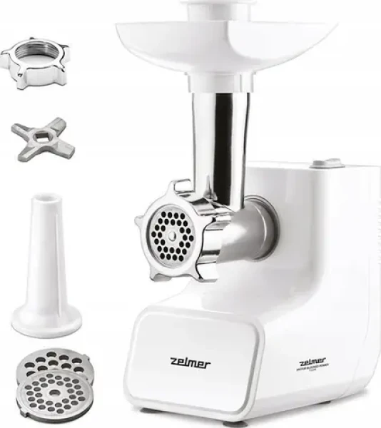 Zelmer ZMM3511B biela / Mlynček na mäso / 1500 W / 2 kg/min / 2 mlecie dierované doštičky