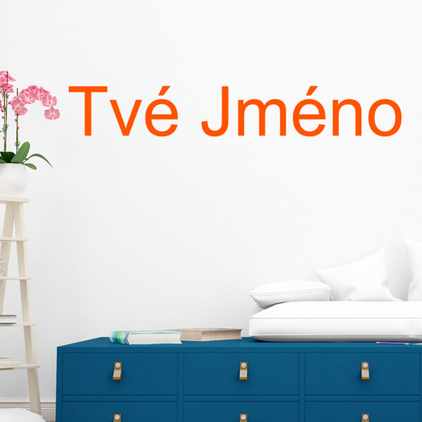 Veselá Stena Samolepka Vlastný text - Arial Farba: oranžová, Veľkosť: 100 x 15 cm