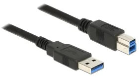 DeLock USB-A - USB-B čierny / Kábel USB / 1 m / USB 3.0 (5 Gbit/s) / pozlátené konektory (85066)