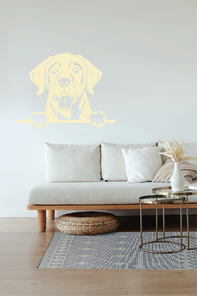 Veselá Stena Samolepka Labradorský retriever Farba: béžová, Veľkosť: 40 x 31 cm