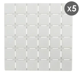 MSV QUADRO súprava 5 ks protišmykových podložiek biela / SBS kaučuk / 13 x 13 cm