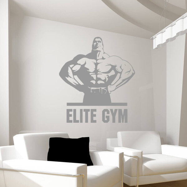 Veselá Stena Samolepka Elite Gym Farba: šedá, Veľkosť: 80 x 85 cm