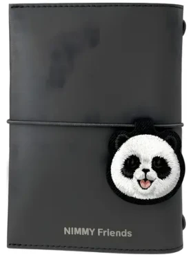Nimmy Big Eyed Pet 2.0 Panda čierna / Zápisník s perom / Umelá koža a textil (N-XDY-SZB-06A-D)