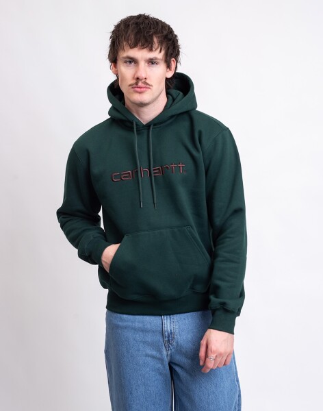 Carhartt WIP Hooded Carhartt Sweat Dark Scarab/Palisander S