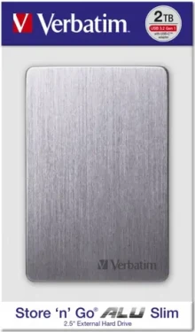 Verbatim Store 'n' Go ALU Slim 2TB šedá / Externý HDD / 2.5" / USB 3.2 / hliník (53665)