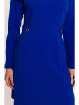 S419 Šaty s ozdobnými gombíkmi v páse - kráľovská modrá EU M