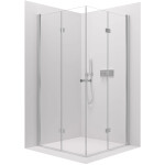 CERANO - Sprchovací kút Volpe Duo Ľ/P - 6 mm - chróm, transparentné sklo - 100x110x190 - zalamovacie CER-831128