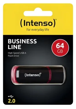 INTENSO Business Line 64GB čierna / Flash disk / USB 2.0 / čítanie: 28MBs / zápis: 6,5MBs (3511490)
