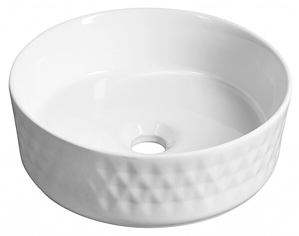 ISVEA - ROMBO keramické umývadlo na dosku, priemer 36cm, biela 10NF67036