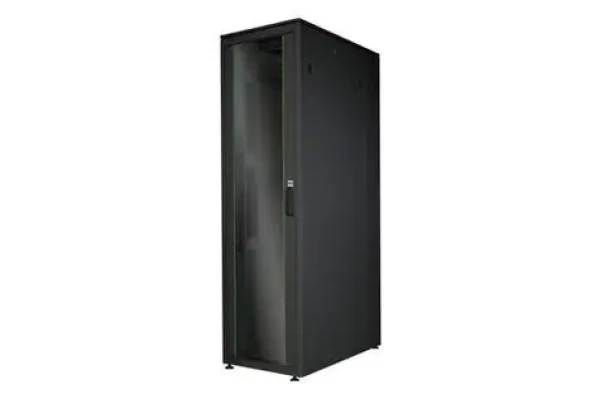Digitus Unique 26U čierna / Rozvádzač / 1342x600x1000 mm / Sklenené dvere / Nosnosť 800 kg / IP20 (DN-19 26U-6/10-B-1)