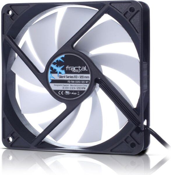 Fractal Design 120mm Silent Series R3 / ventilátor / biela (FD-FAN-SSR3-120-WT)