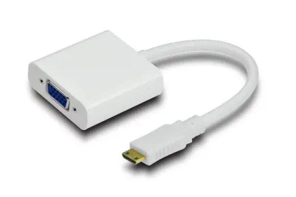 MicroConnect Adaptér miniHDMI (M) - VGA (F) biela / Full HD (1920 x 1080) @ 60Hz / Plug Play (HDMIVGA)