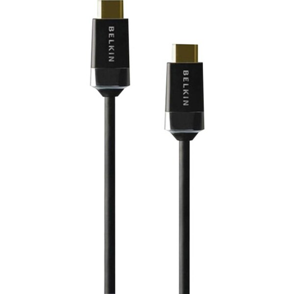 Belkin HDMI prepojovací kábel Zástrčka HDMI-A, Zástrčka HDMI-A 1.00 m čierna HDMI0018G-1M pozlátené kontakty HDMI kábel; HDMI0018G-1M