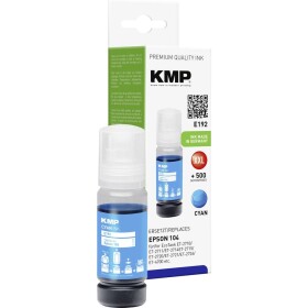 KMP Ink refill náhradný Epson 104, 104 EcoTank, T00P2, C13T00P240 kompatibilná zelenomodrá E192 1648,0003; 1648,0003