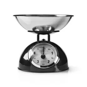 Nedis KASC110BK čierna / Retro kuchynská váha / max. hmotnosť 5 kg / vyberateľná misa (KASC110BK)