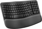 Logitech Wave Keys grafitová DE / Ergonomická klávesnica / Bluetooth / Logi Bolt (920-012283)
