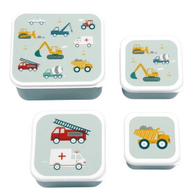 A Little Lovely Company Desiatový box Vehicles - set 4 ks