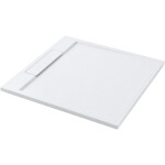 CERANO - Sprchová vanička štvorcová Loro - liaty mramor - biela matná - 100x100x3,5 CER-437090