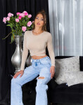 Sexy Koucla Crop Top with Cut Outs and long sleeves Einheitsgroesse