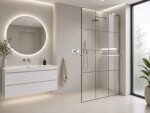 CERANO - Sprchová zástena Walk-in Onyx L-pravá vzpera - 8 mm + polička/držiak na uteráky - chróm, industriálne sklo - 150x200 CER-8050BD1382