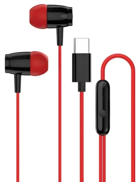 Canyon SEP-5 čierno-červená / Slúchadlá do uší / USB-C kábel 1,2 m / Integrované ovládanie (CNS-CEP5R)