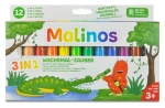MALINOS Voskové pastelky Wachsmal-Zauber / 12 farieb / 3v1 / od 3 rokov (301035)