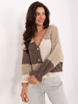 Dámsky sveter MI SW 0903.87 Béžovo-hnedý s ecru - FPrice one size béžová-ecru