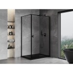 MEXEN/S - Mist-B sprchovací kút dvere krídlové pravá 70 x 110, čierna okraj, čierna 8A2T-070-110-70-70-P