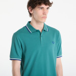 Tričko FRED PERRY Twin Tipped Fred Perry Shirt Deep Mint/ Snow White/ Soho Eclipse S