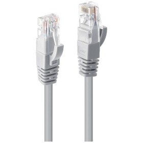 LINDY 48008 RJ45 sieťové káble, prepojovacie káble CAT 6 U/UTP 15.00 m sivá pozlátené kontakty 1 ks; 48008