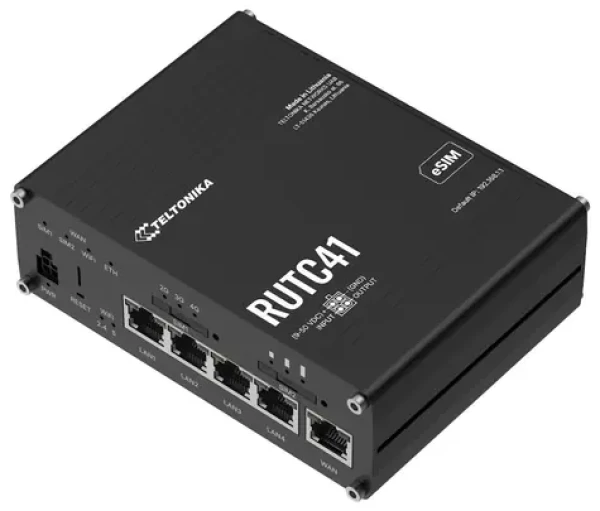 Teltonika RUTC41 / Router industriálny / 4G (LTE) / Wi-Fi 6 / Dual SIM eSIM / 4X LAN / 1x WAN (RUTC41000000)