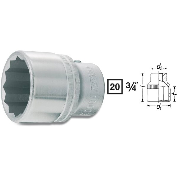 Hazet HAZET 1000AZ-7/8 vonkajší šesťhran zásuvka 7/8 3/4 (20 mm); 1000AZ-7/8