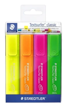 Staedtler Textsurfer Promo / Zvýrazňovač / sada 4 ks / mix farieb / klinový hrot / 1-5 mm (364 P WP4)