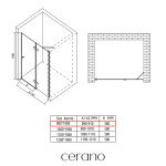 CERANO - Sprchové pántové dvere Marino L/P - 6 mm - čierna matná, transparentné sklo - 90x190 CER-420213