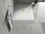 MEXEN/S - Hugo sprchová vanička SMC 130x100, biela, krytka zlatá 42101013-G