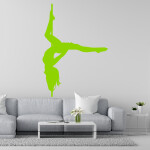 Veselá Stena Samolepka Pole dance Farba: červená, Veľkosť: 60 x 42 cm