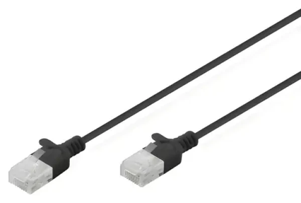 Digitus CAT 6 U-UTP Slim čierna / Patch kábel / RJ-45 / 1,5 m / 250 MHz (DK-1618-015S-BL)