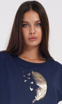 Dámske capri pyžamo Feather tmavě modrá XXL
