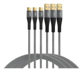 EFB čierna/sivá / Sada nabíjacích káblov / USB-A - USB-C / 60W / 3x 2m (USB-AC-00008)