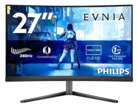 27" Philips Evnia 27M2C5200W šedá / Monitor / Fast VA zakrivený / FHD 1920 x 1080 / 280 Hz / 0,3 ms / HDR10 / 2x HDMI (27M2C5200W/00)