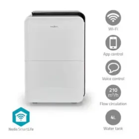 Nedis Odvlhčovač SmartLife / Wi-Fi / 30 l-Deň / Odvlhčovanie / Priebežné / Sušenie bielizne / Ventilácia / Android iOS (DEHU30WTW)